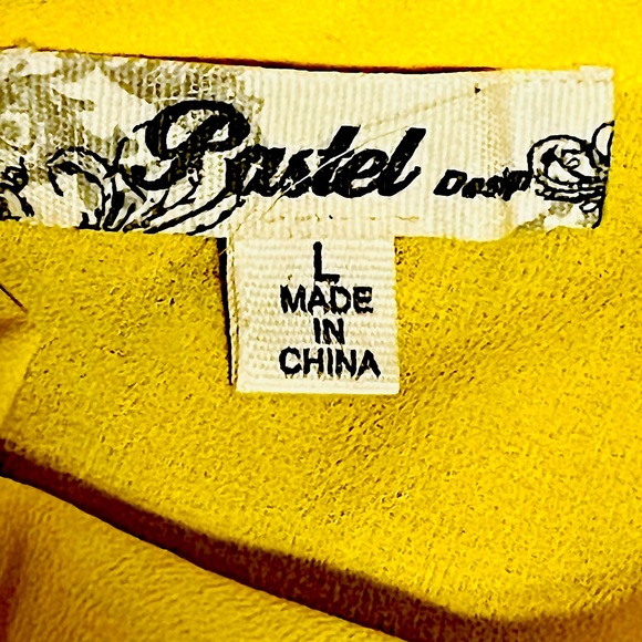 Pastels Clothing Tops Pastel Brand Yellow Blouse With Chain Design